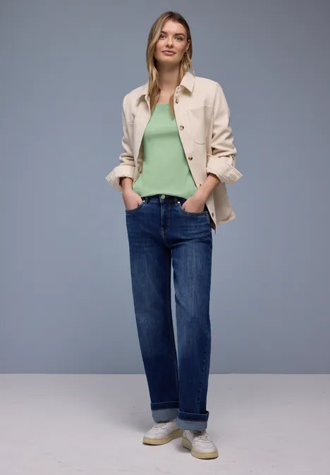 Basic Shirt met 3/4 mouwen pale mint green