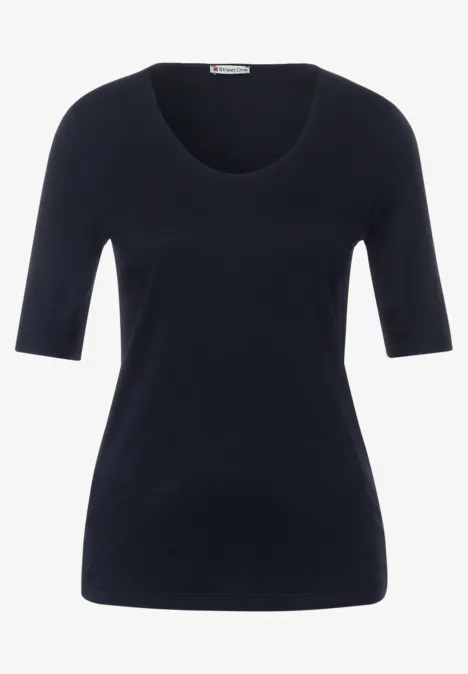 Basic Kurzarmshirt deep blue