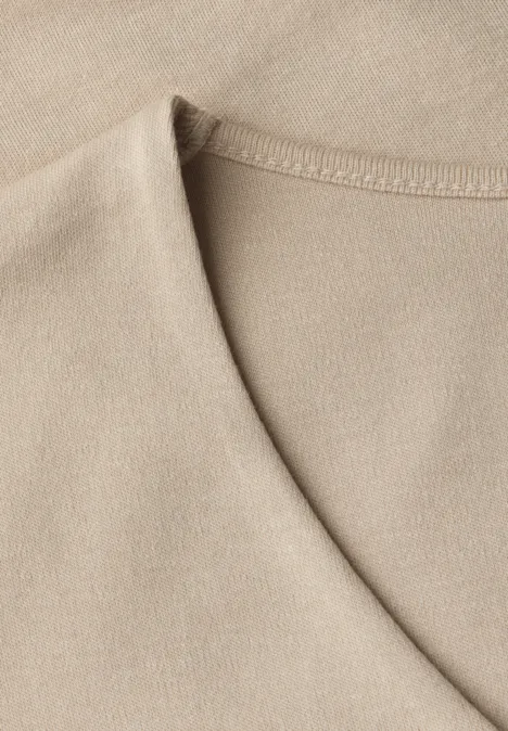 Basic Kurzarmshirt coastal beige