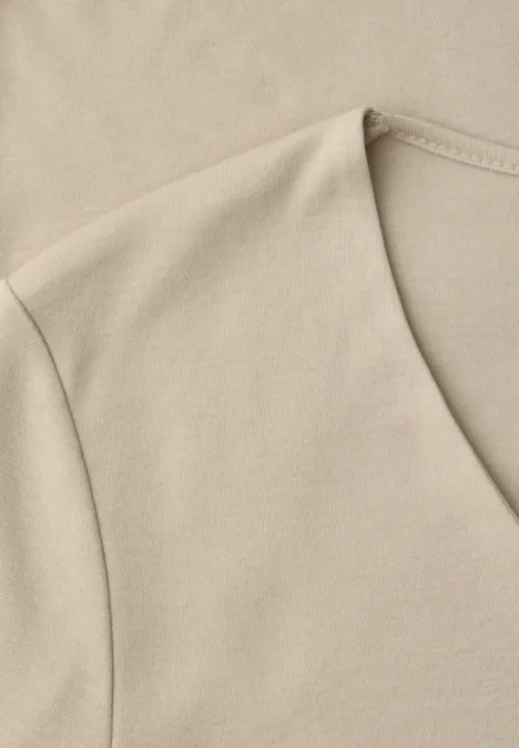 Basic Kurzarmshirt cotton beige Basic Kurzarmshirt cotton beige