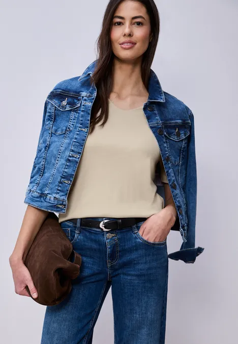 Basic Kurzarmshirt cotton beige Basic Kurzarmshirt cotton beige