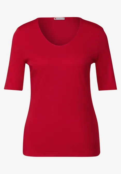 Shirt in effen kleur glory red