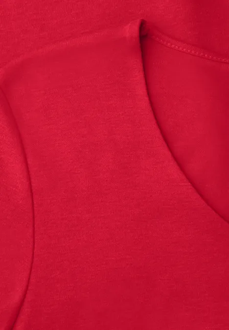 Basic T-Shirt mit V-Neck in Unifarbe salsa red Basic T-Shirt mit V-Neck in Unifarbe salsa red