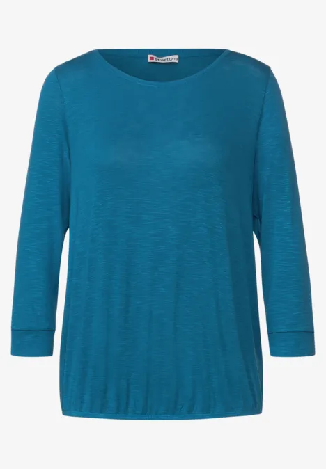 Basic Shirt in Unifarbe deep splash blue