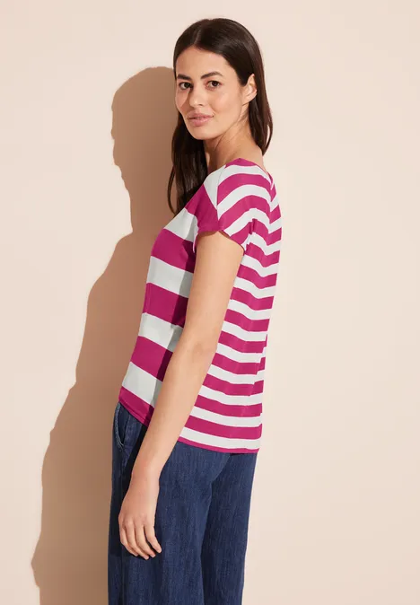 Gestreept T-shirt smell of rose