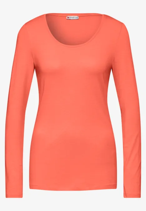 Basic Longshirt peachwood orange