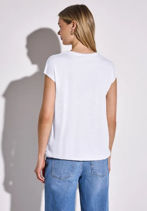 Jersey Shirt im Tunika-Look White