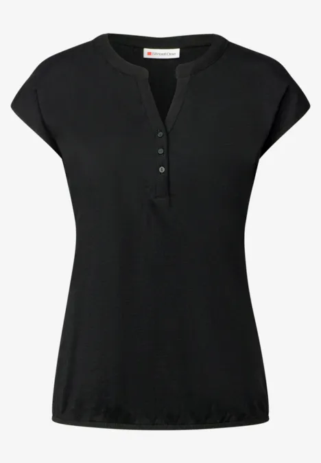 Jersey Shirt im Tunika-Look Black