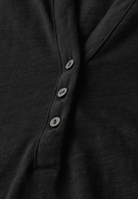 Jersey Shirt im Tunika-Look Black
