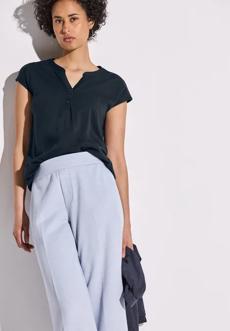 Jersey Shirt im Tunika-Look deep blue