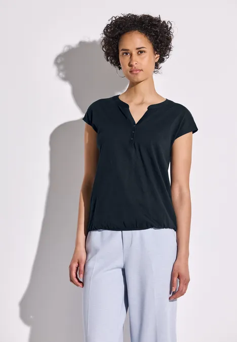 Jersey Shirt im Tunika-Look deep blue