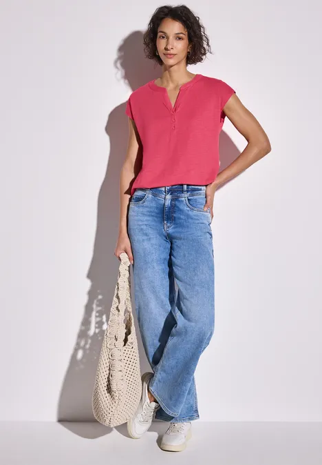Jersey Shirt im Tunika-Look sugar coral