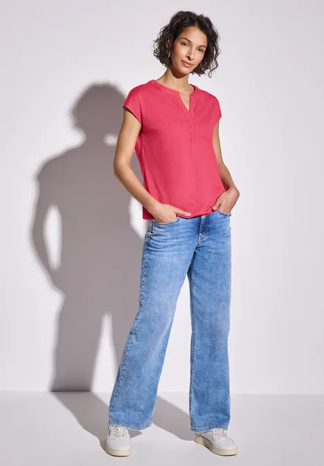 Jersey Shirt im Tunika-Look sugar coral
