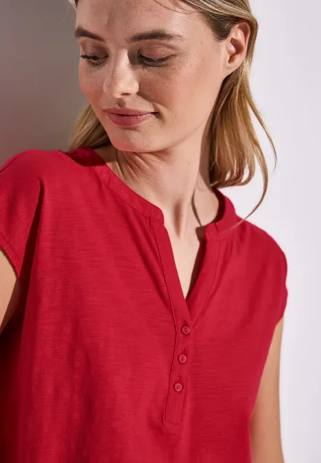 Jersey Shirt im Tunika-Look glory red