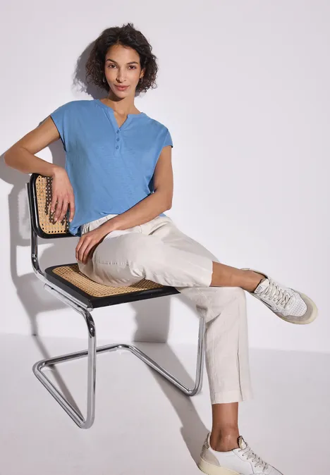 Jersey Shirt im Tunika-Look columbia blue