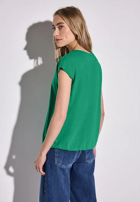 Jersey Shirt im Tunika-Look viridian green