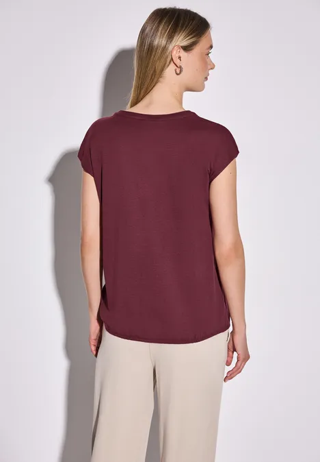 Jersey Shirt im Tunika-Look dark cherry red