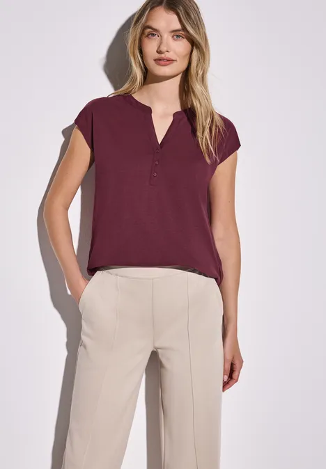 Jersey Shirt im Tunika-Look dark cherry red