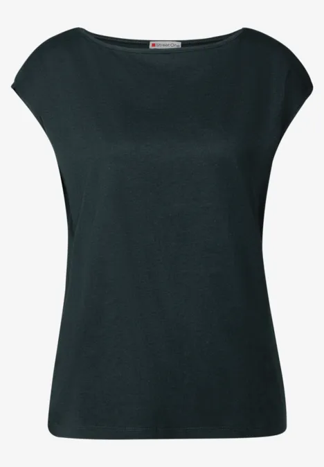 T-shirt avec encolure en U hunter green