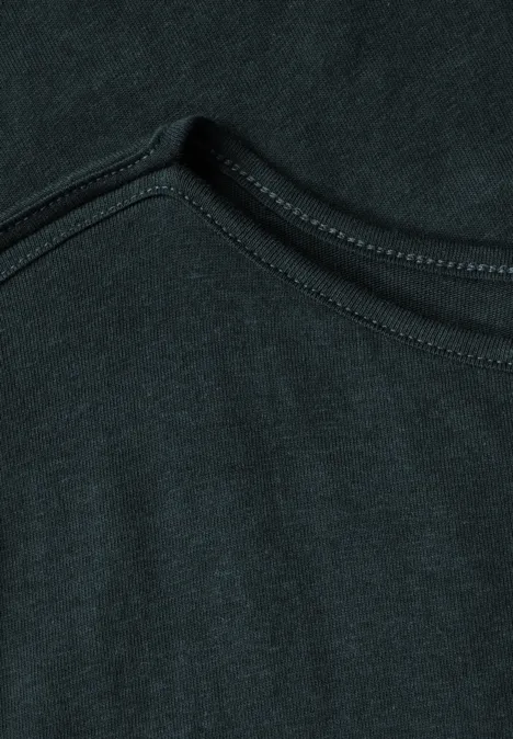 T-shirt avec encolure en U hunter green