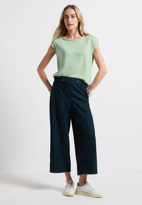 Shirt mit U-Boot-Ausschnitt soft jade green
