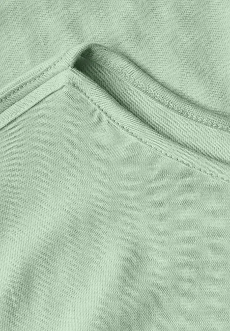 Shirt mit U-Boot-Ausschnitt soft jade green