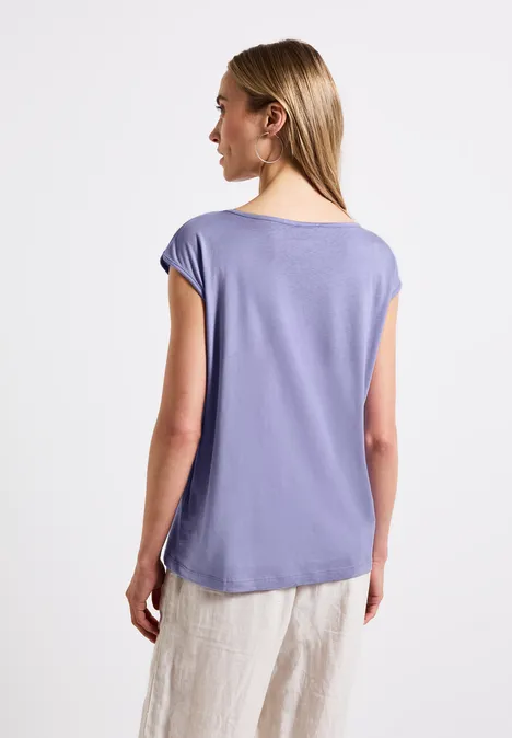 Shirt mit U-Boot-Ausschnitt viola lilac