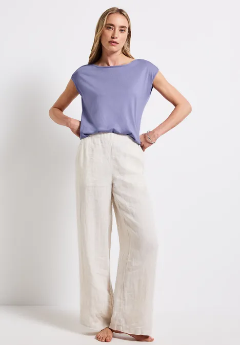 Shirt mit U-Boot-Ausschnitt viola lilac