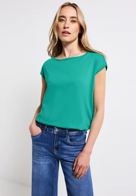 Shirt mit U-Boot-Ausschnitt atlantis green