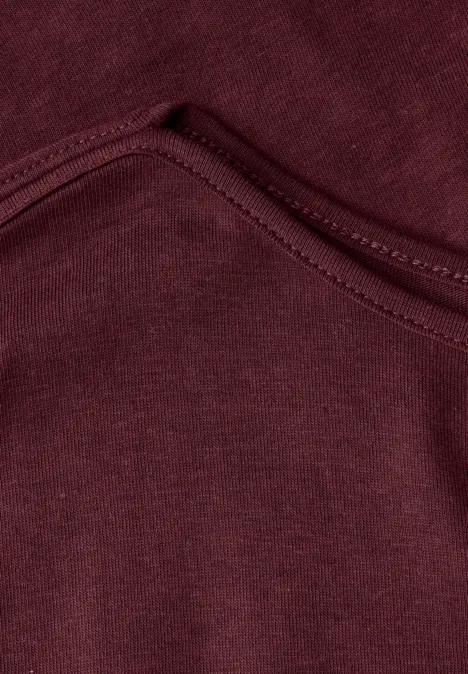 T-shirt avec encolure en U dark cherry red