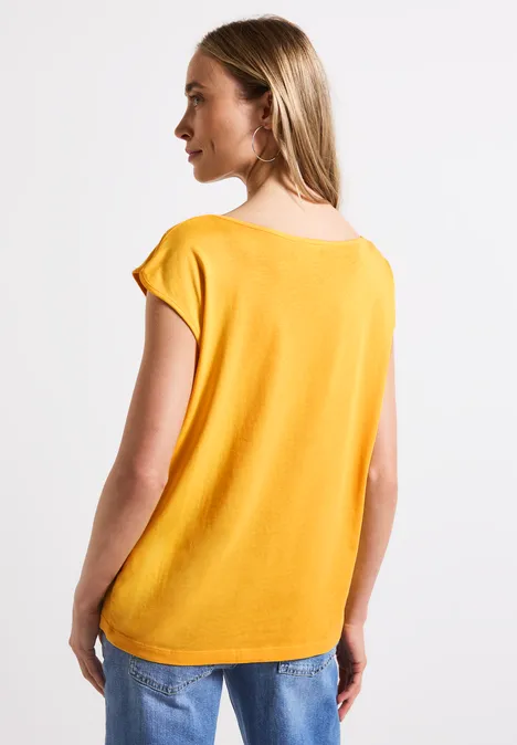 Shirt mit U-Boot-Ausschnitt marigold yellow