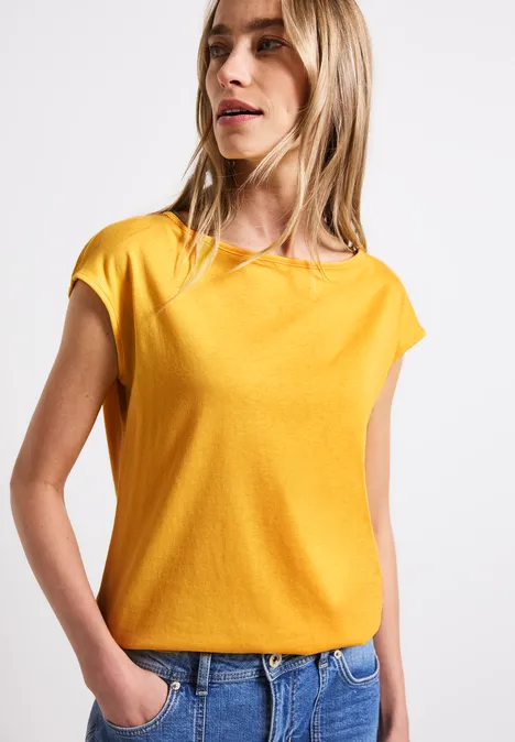 Shirt mit U-Boot-Ausschnitt marigold yellow