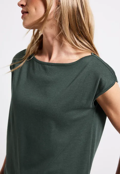 T-shirt avec encolure en U mid green