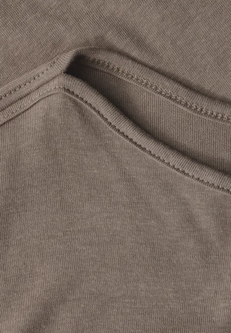 T-shirt avec encolure en U stone brown