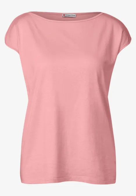 Shirt mit U-Boot-Ausschnitt blush peach