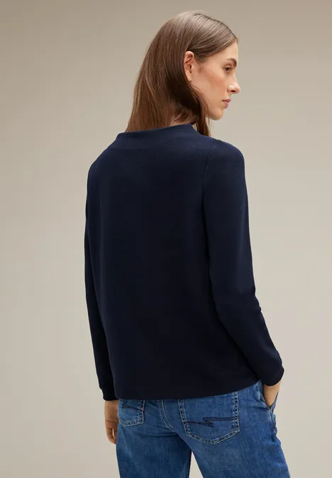 T-shirt à manches longues fin deep blue