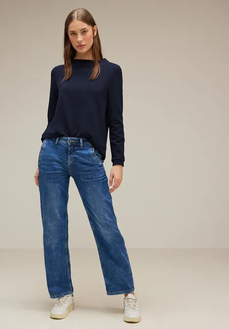 T-shirt à manches longues fin deep blue