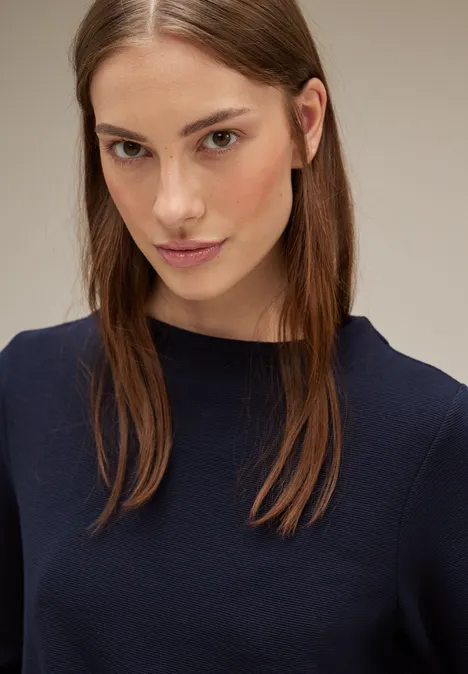 T-shirt à manches longues fin deep blue