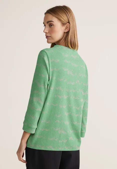 Shirt mit Streifen-Struktur light spring green mel.