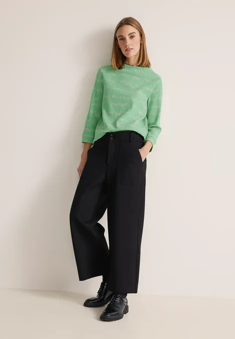 Shirt mit Streifen-Struktur light spring green mel.