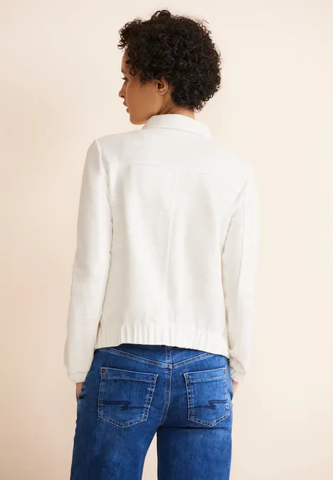 Shirtjas met structuur off white