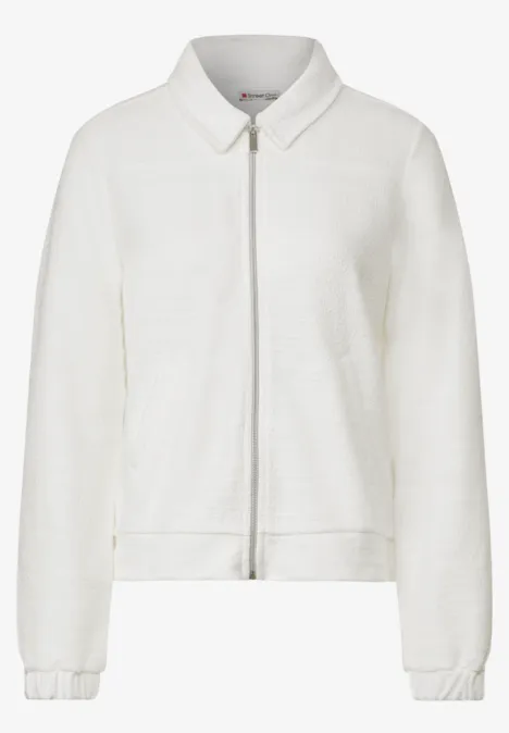 Shirtjas met structuur off white