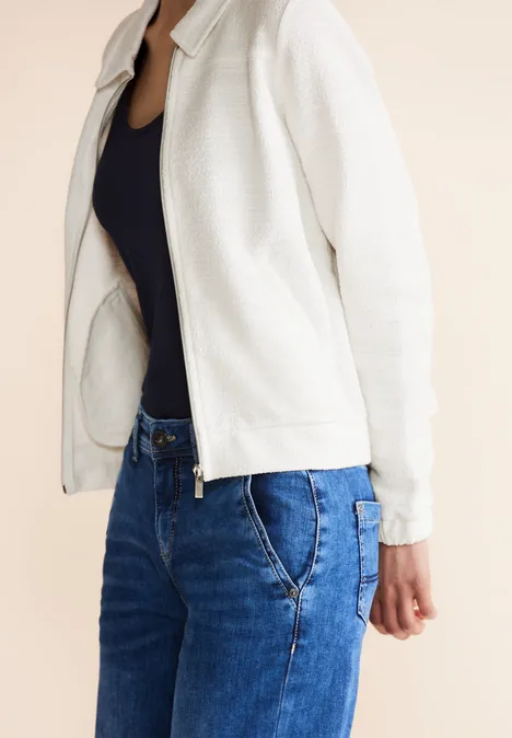 Shirtjas met structuur off white