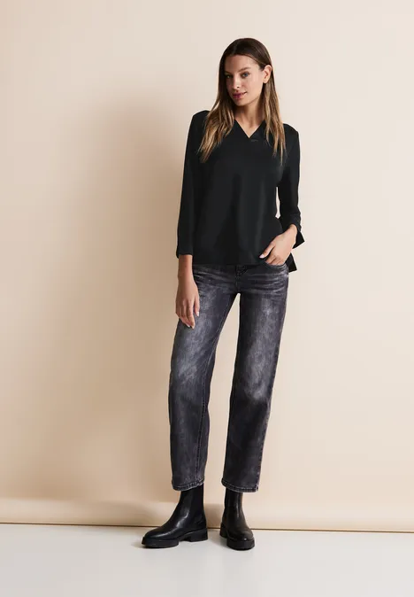 Seidenlook Shirt Black