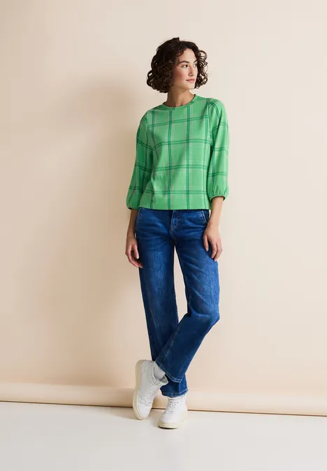 3/4 Karoshirt light spring green mel.