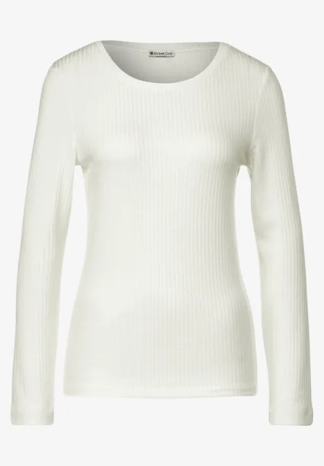Ripp Viskoseshirt off white