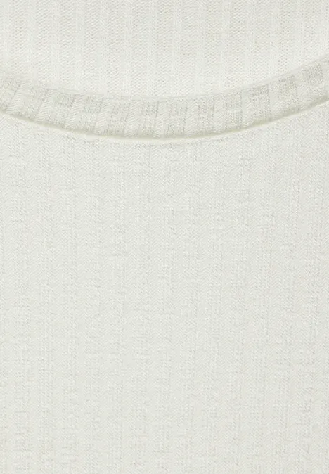 Ripp Viskoseshirt off white