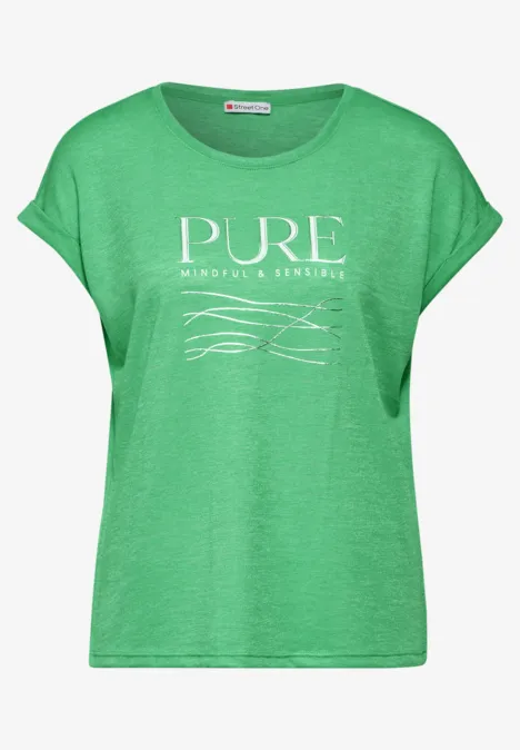 T-Shirt mit Wording soft grass green