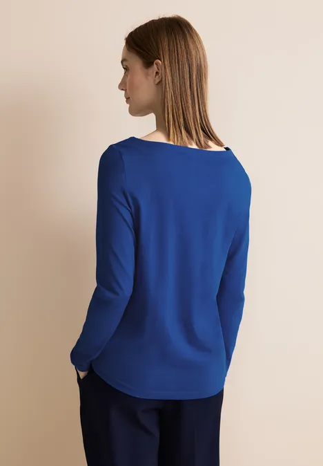 Basic Langarmshirt fresh intense gentle blue