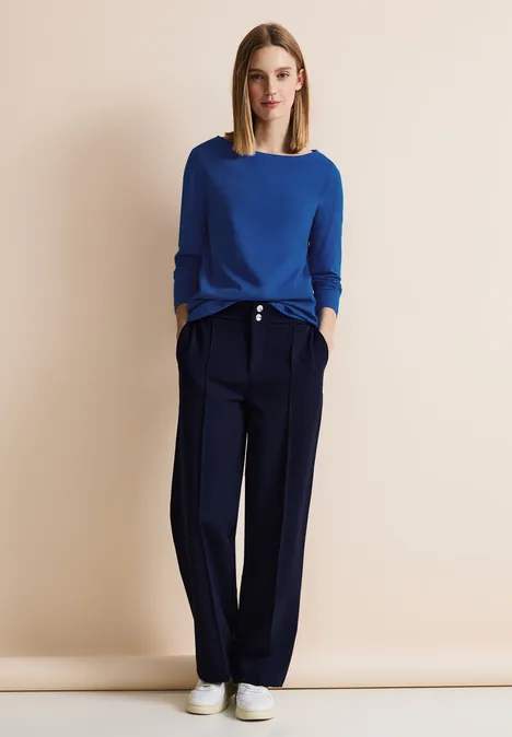 Basic Langarmshirt fresh intense gentle blue